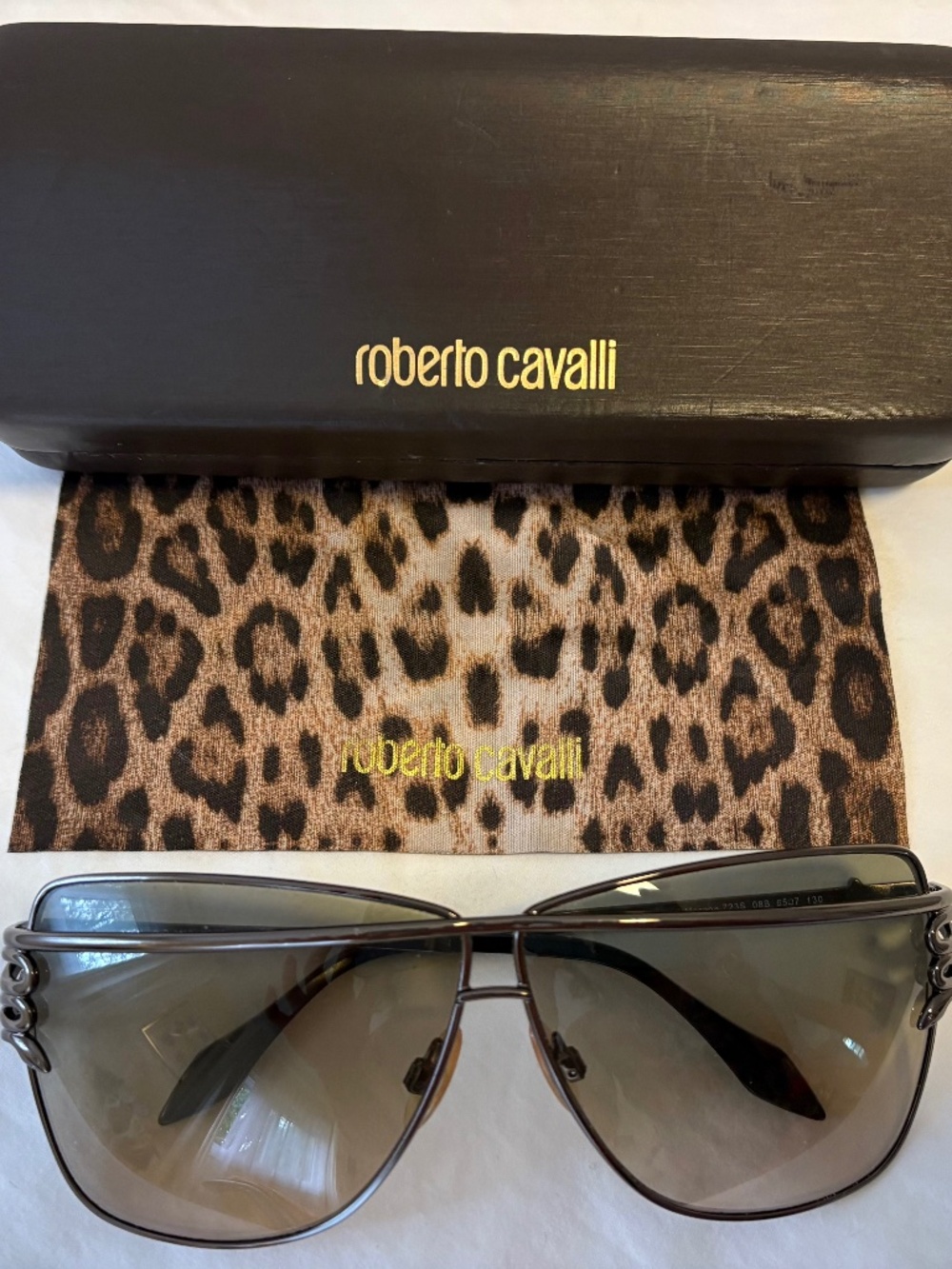 Roberto Cavalli, Morane, 723S Sunglasses GunMetal Frame Brown Gradient - unisex